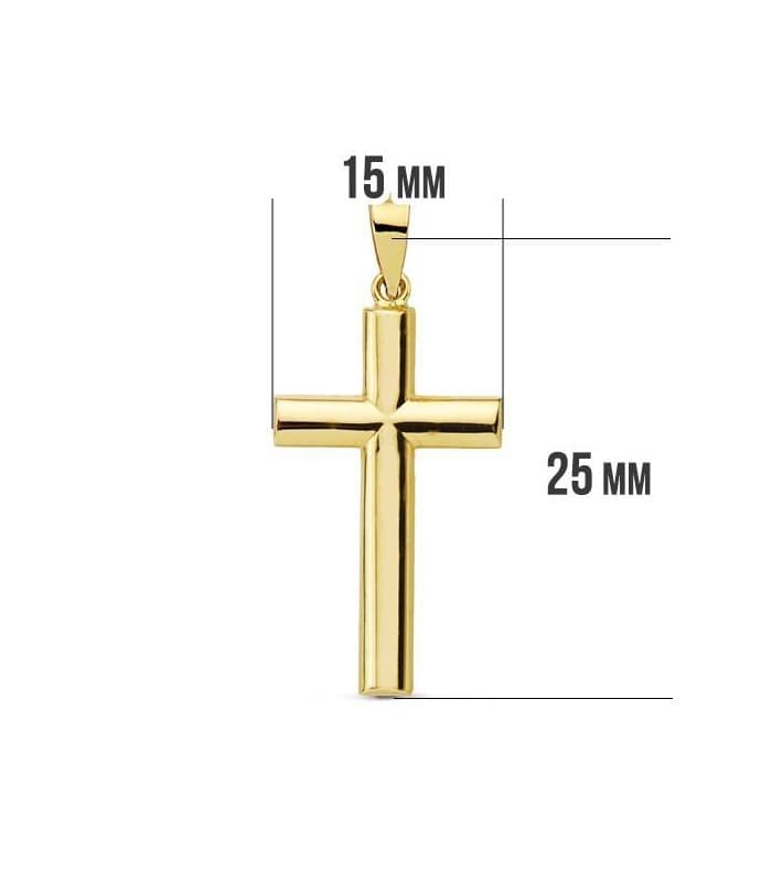 Croix 18 Carats 25 mm lisse