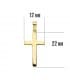 Croix plate lisse 18K 22 mm