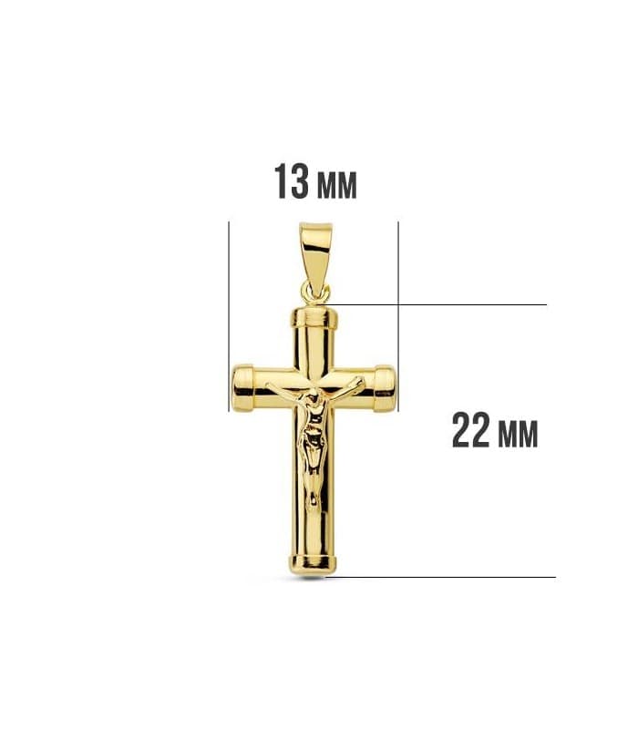 Cruz Cristo lisa 18 Ktes 22mm