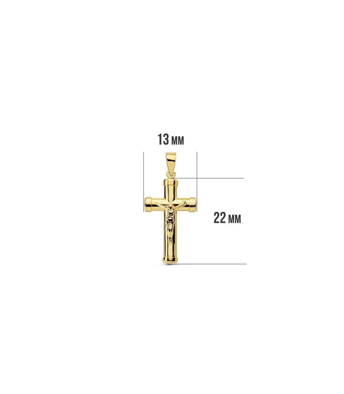 Cruz Cristo lisa 18 Ktes 22mm