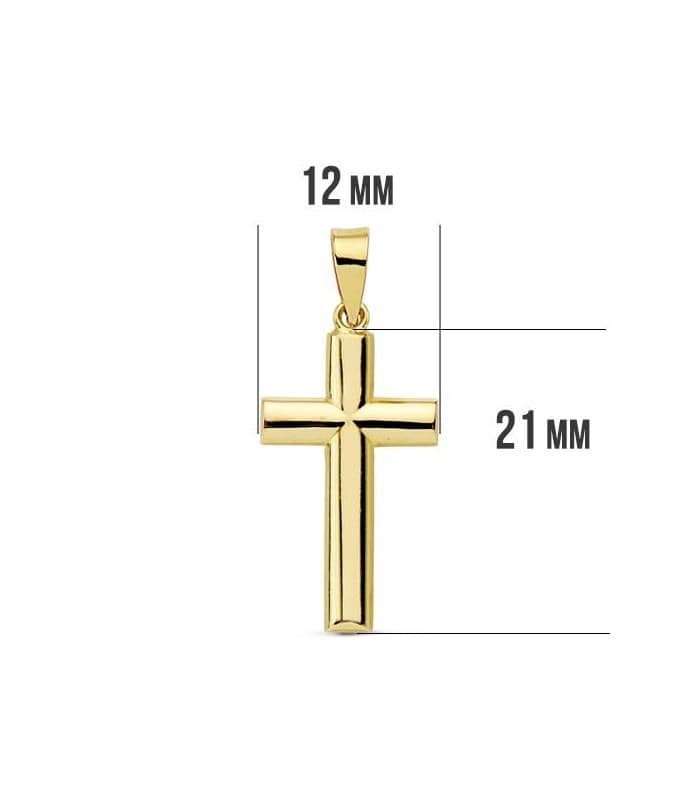 Kleiner Kreuz-Anhänger, ovales Design, 21 mm – Taufe und Kommunion Schmuck
