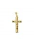 Croce con Cristo a canna ovale cava 18 Kt 21mm - Regalo battesimo e Comunione