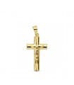 Croce con Cristo ovale cava 18 Kt 21mm