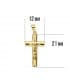Cruz Cristo oval hueco 18 Ktes 21mm
