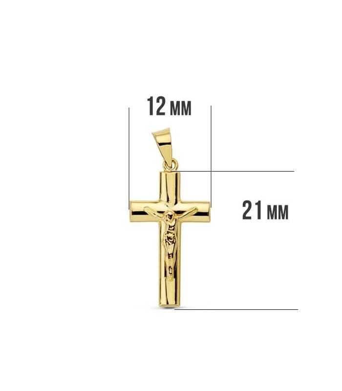 Piccolo crocifisso a croce ovale con Gesù, 21 mm – Gioielli per battesimo e comunione