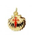 Pendentif coquille double 18 carats 14mm
