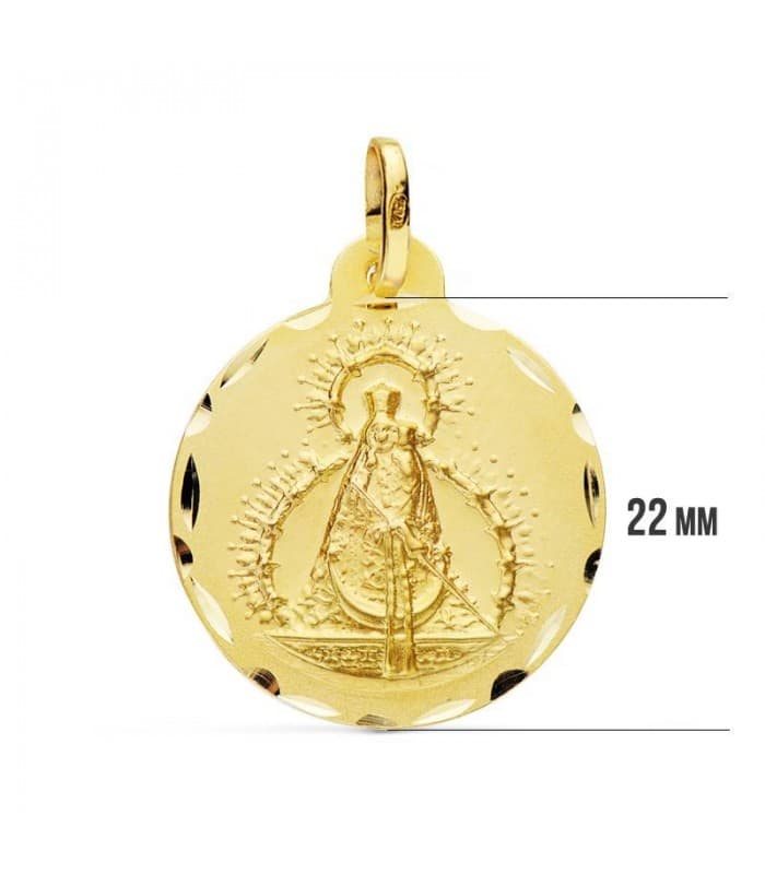 Médaille  Vierge de la Cabeza 18K 22 mm.
