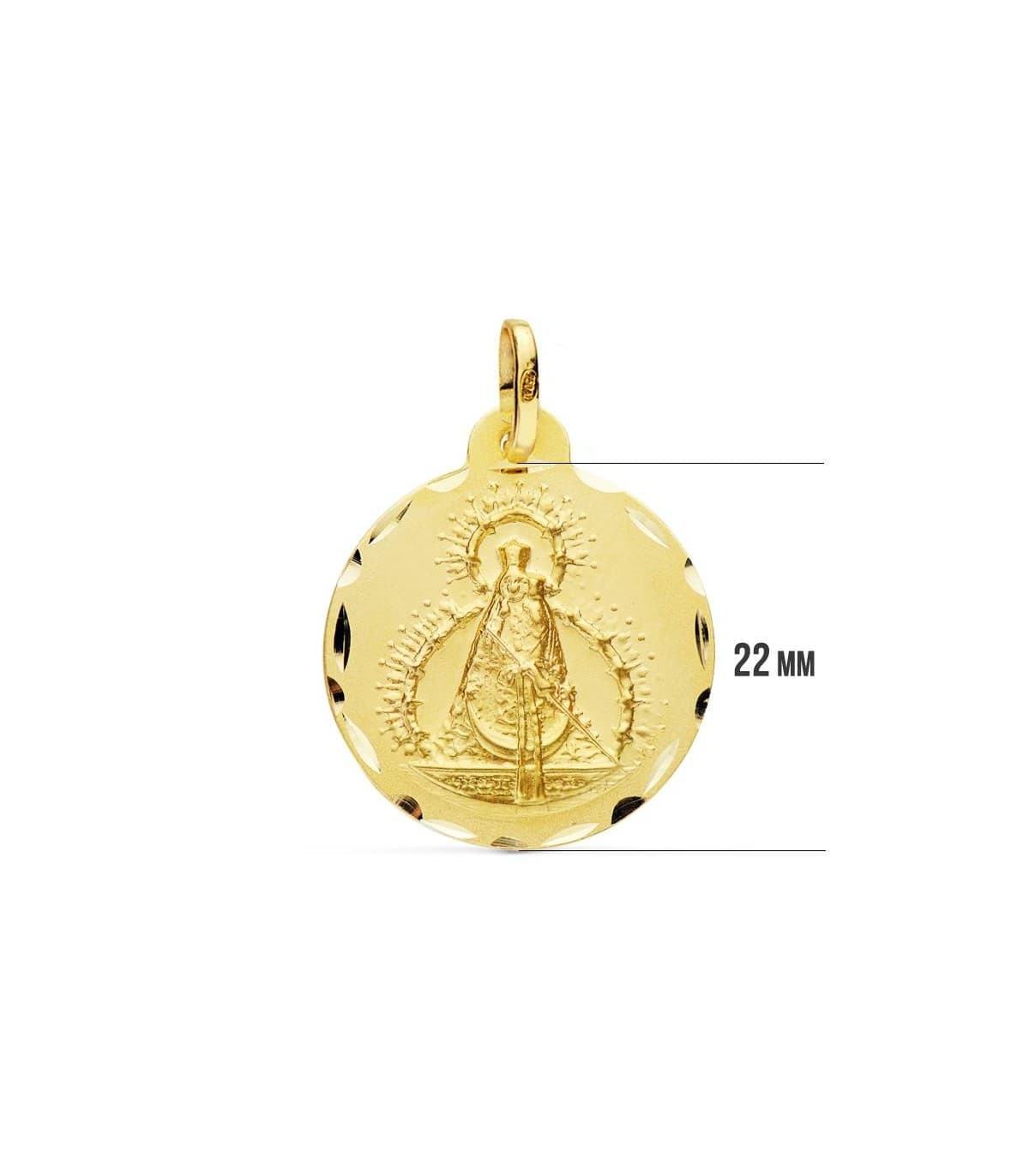 Médaille  Vierge de la Cabeza 18K 22 mm.