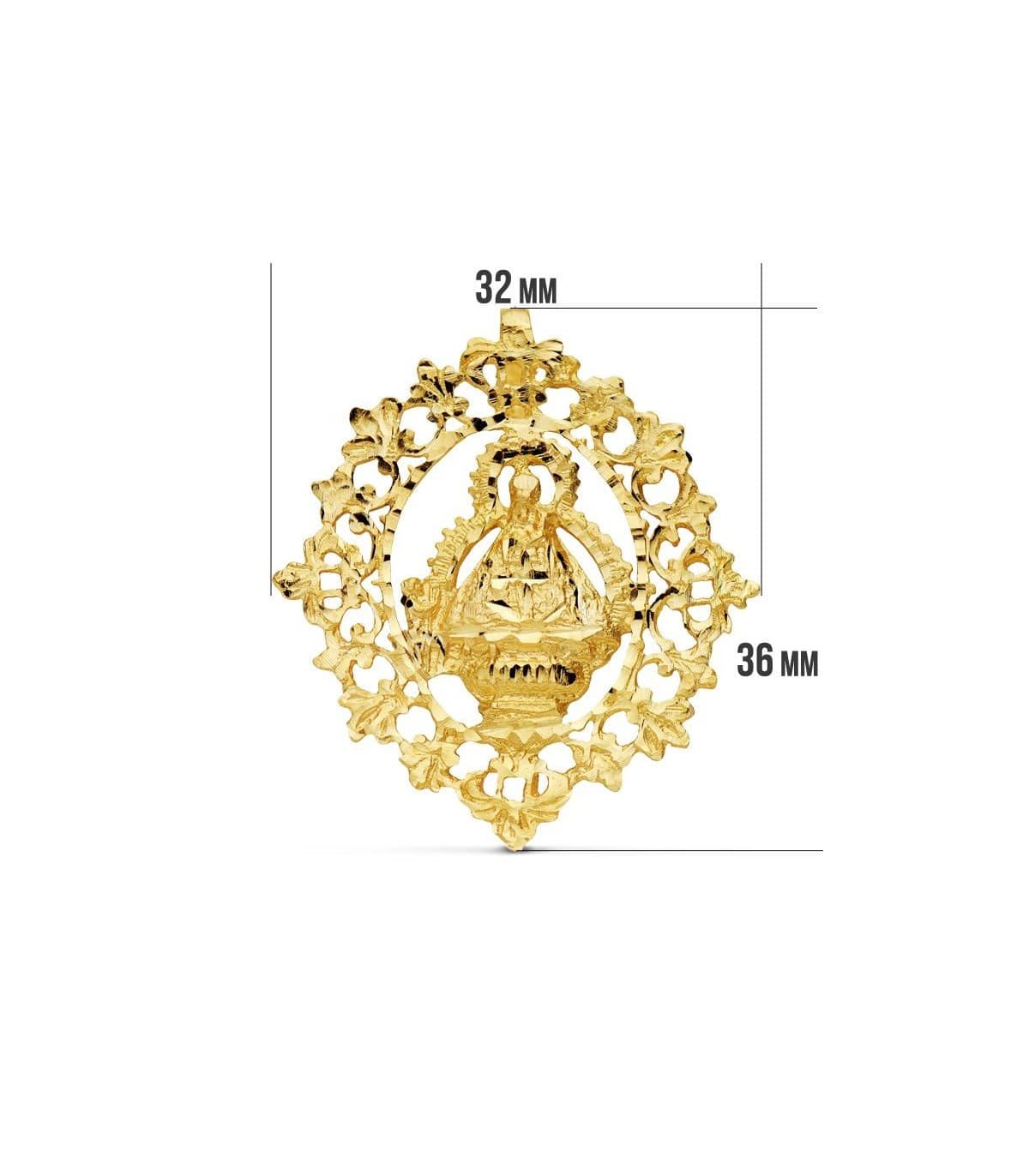 Medalla Virgen de la Cabeza 18 Ktes 36mm