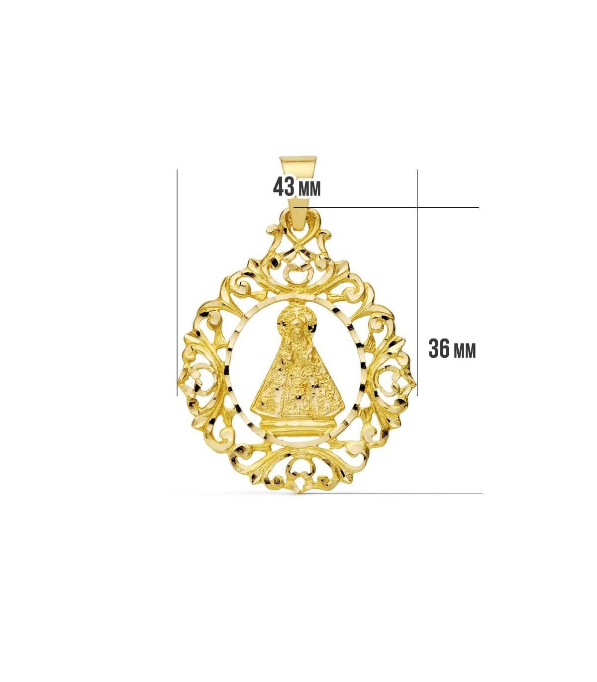 Médaille Vierge de la Cabeza 18K 43 mm