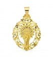 Medalla calada Virgen del Pilar 18 Ktes 40mm