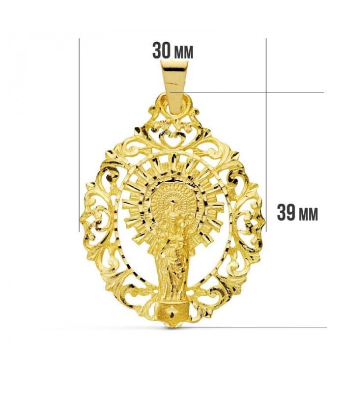 Médaille Vierge du Pilar 18 carats 39mm