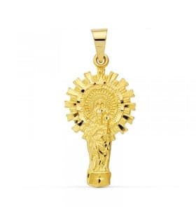Medalla silueta Virgen del Pilar 18 Ktes 30mm