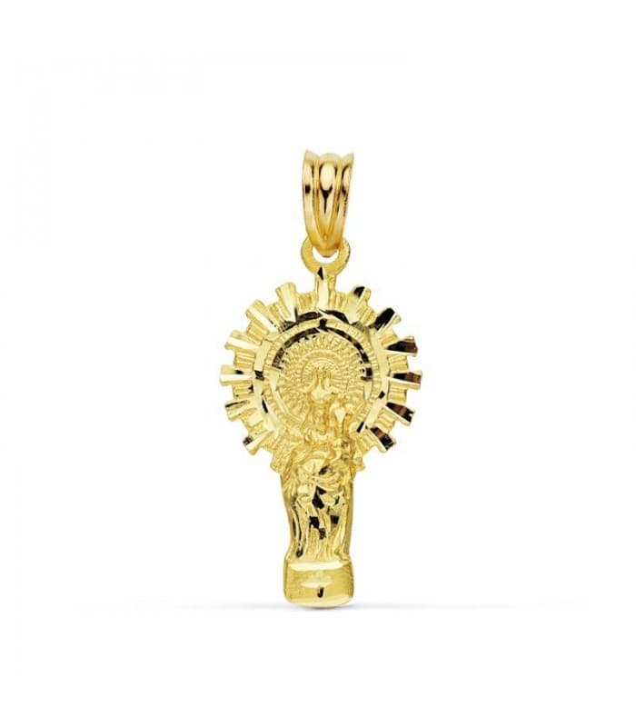 Médaille silhouette Vierge du Pilar 18 carats 24mm