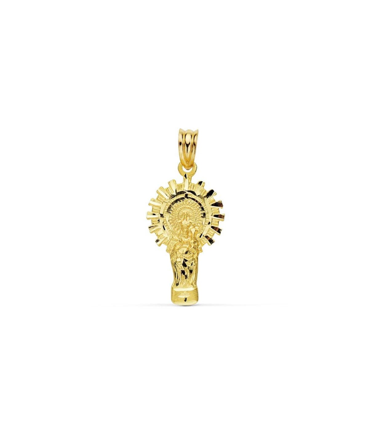 Médaille silhouette Vierge du Pilar 18 carats 24mm