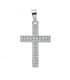 Cruz con doble fila de circonitas blancas de talla brillante 22 mm