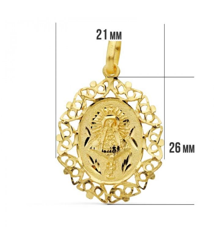 Médaille Vierge du Pilar 18 Carats 26mm