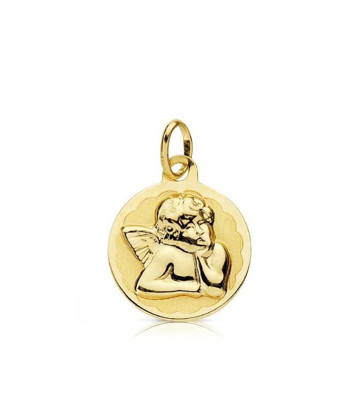 Medalla Ángel burlón redondo 9 Ktes