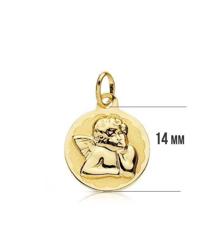 Medalla Ángel burlón redondo 9 Ktes