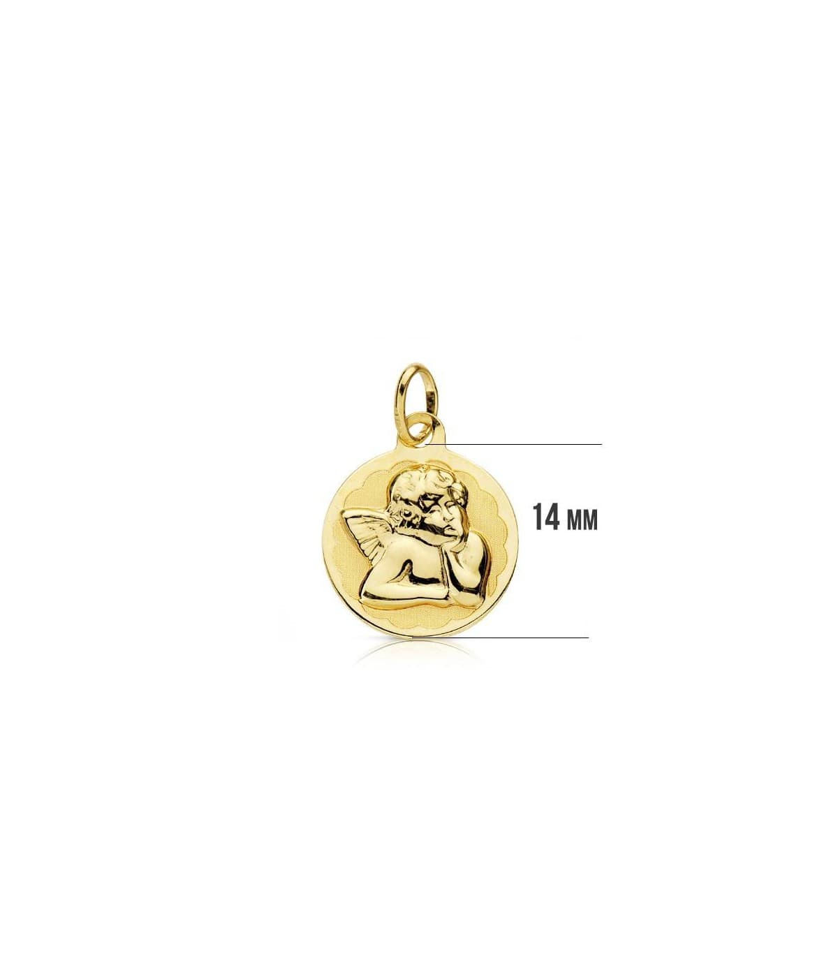 Medalla Ángel burlón redondo 9 Ktes