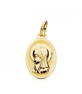 Medalla Virgen niña oval 9 Ktes