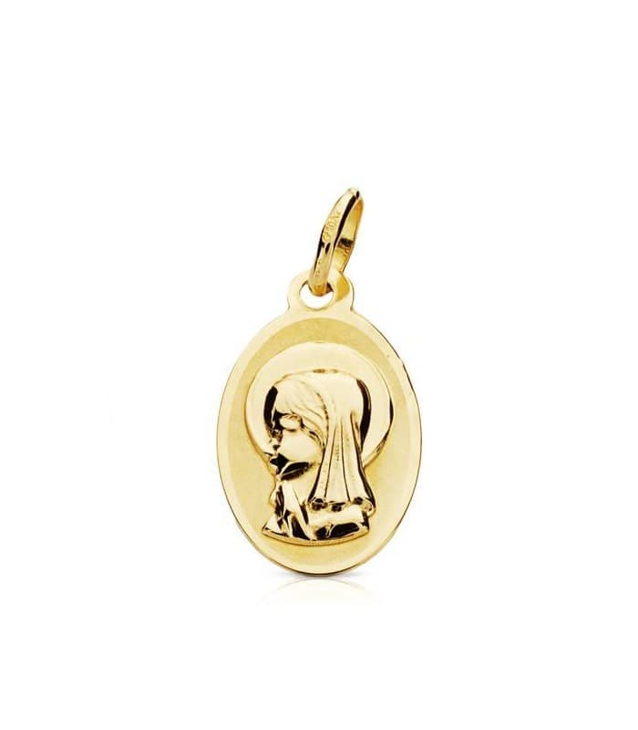 Medalla Virgen niña oval 9 Ktes