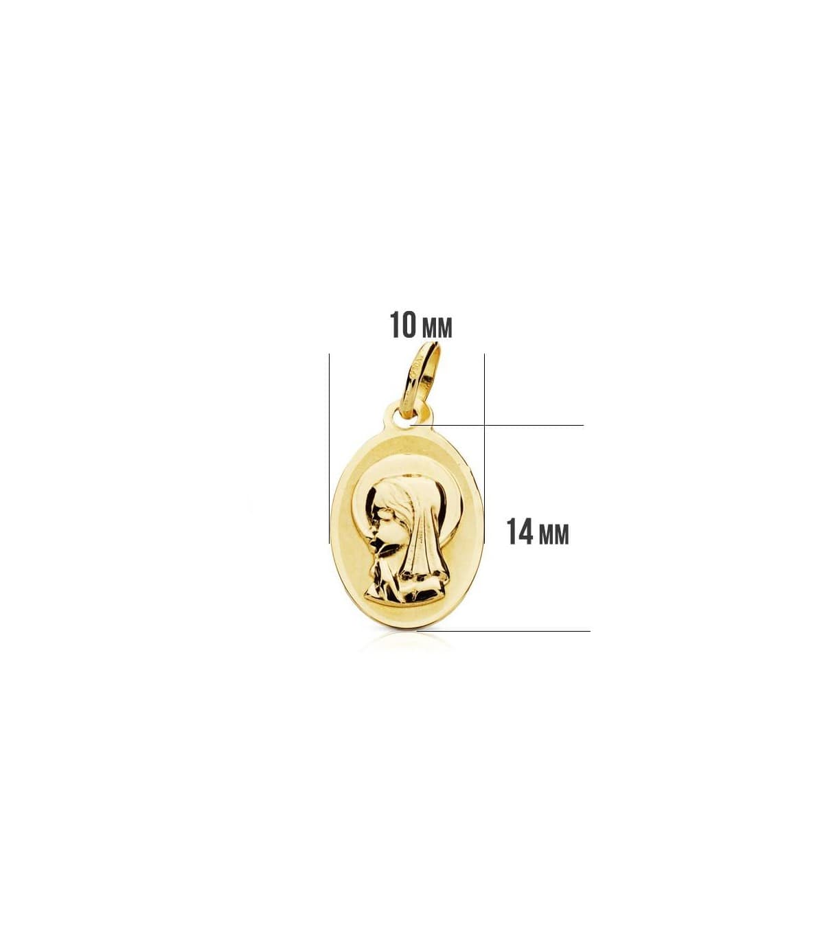 Medalla Virgen niña oval 9 Ktes