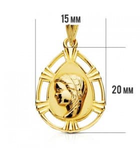 Medalla Virgen niña calada 9 Ktes