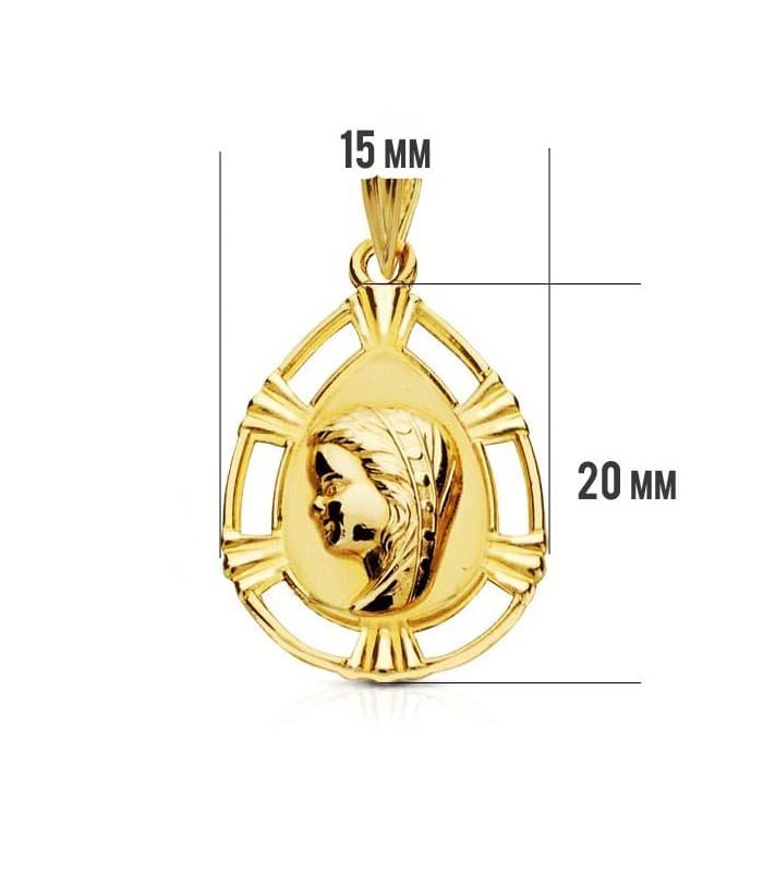 Medalla Virgen niña calada 9 Ktes
