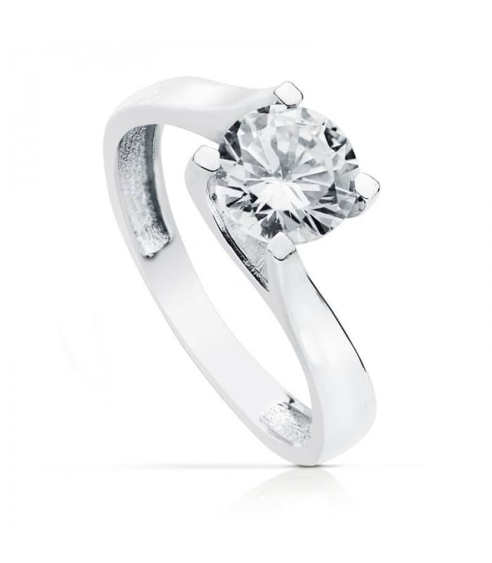 Anello Solitario Claire oro bianco 18 Kt