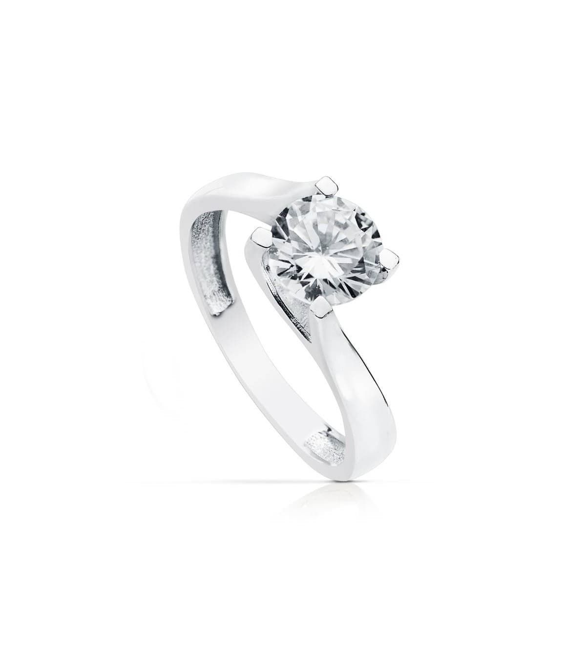 Solitario blanco Claire 18 Ktes