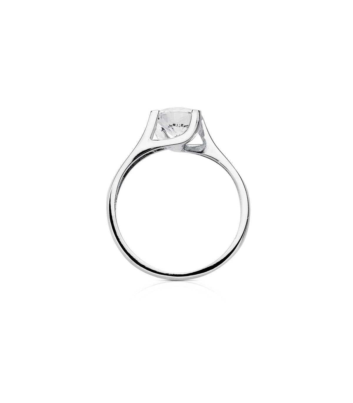 Anello Solitario Claire oro bianco 18 Kt