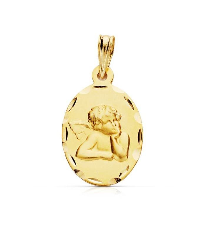 Medalla Ángel burlón oval 9 Ktes