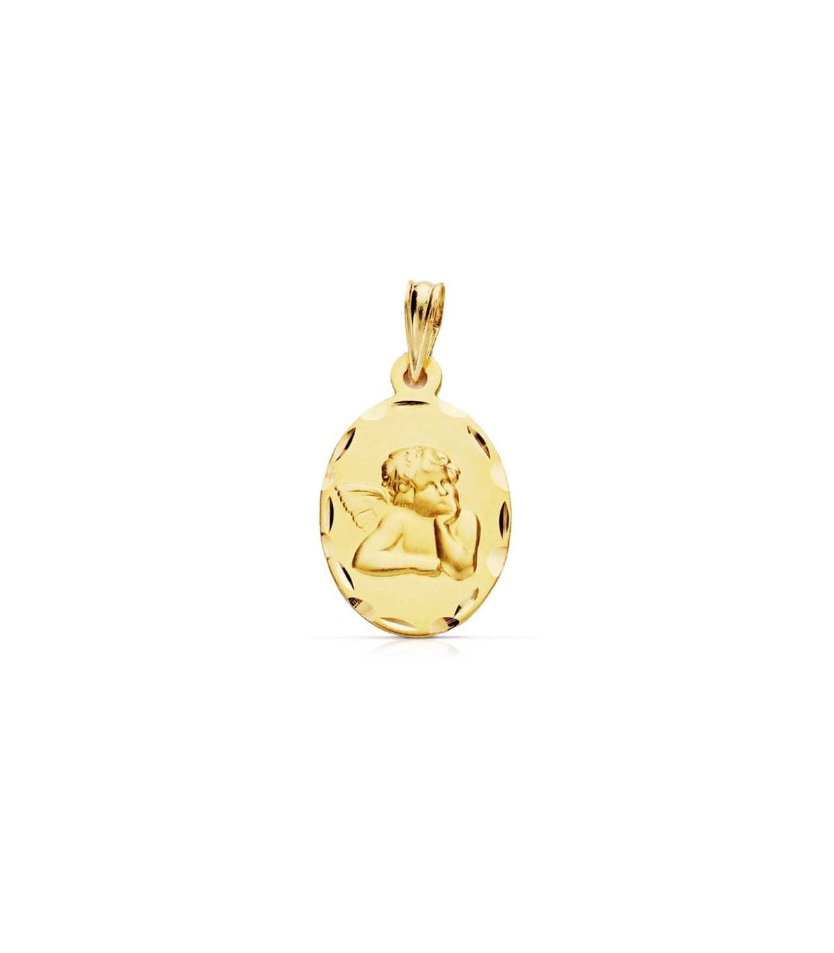 Medalla Ángel burlón oval 9 Ktes