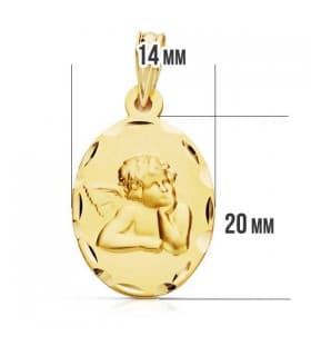 Medalla Ángel burlón oval 9 Ktes