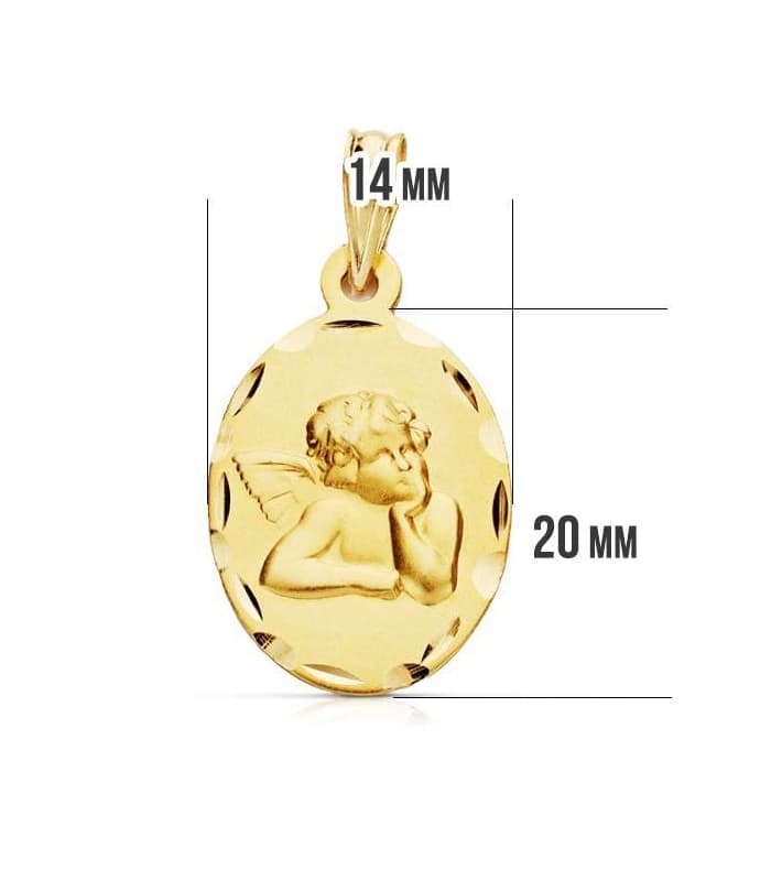Medalla Ángel burlón oval 9 Ktes