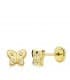 Pendientes oro amarillo Flora 18 Ktes