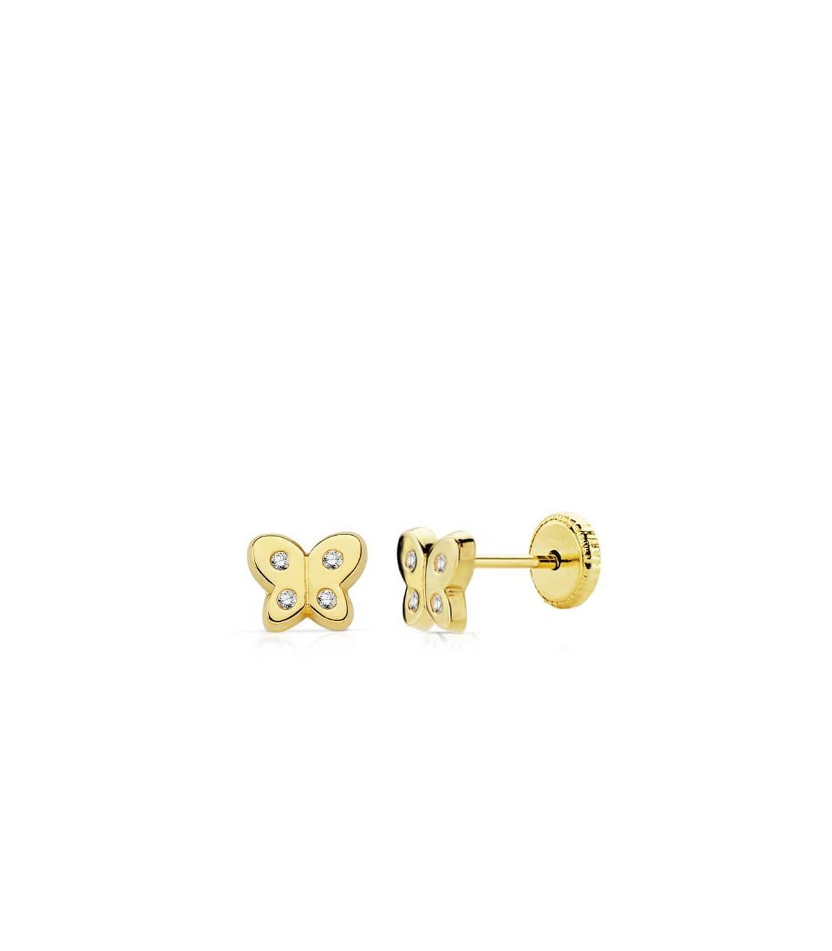 Pendientes oro amarillo Flora 18 Ktes