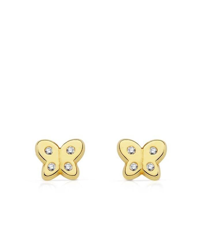 Pendientes oro amarillo Flora 18 Ktes