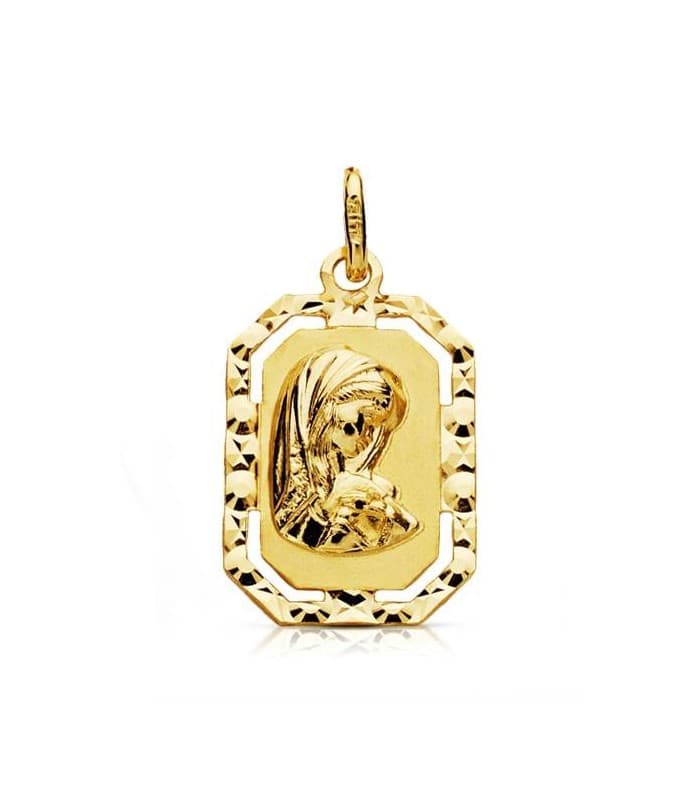 Medalla Virgen niña marco 18 Ktes