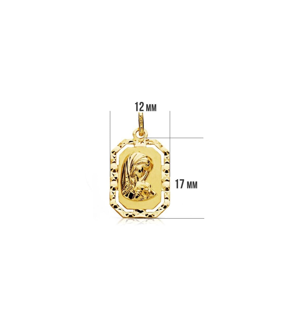 Medalla Virgen niña marco 18 Ktes