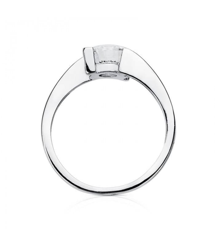 Anello Solitario Cora oro bianco 18 Kt