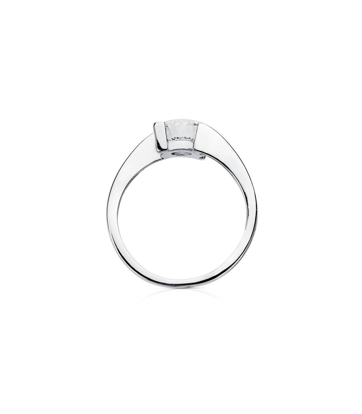 Anello Solitario Cora oro bianco 18 Kt