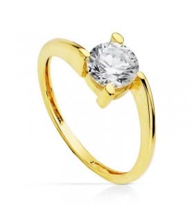 Solitario amarillo Cora 18 Ktes
