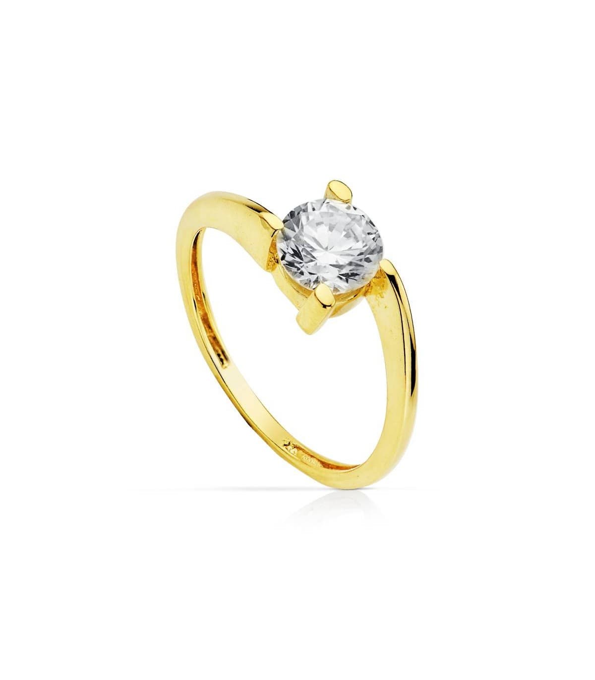 Solitario amarillo Cora 18 Ktes