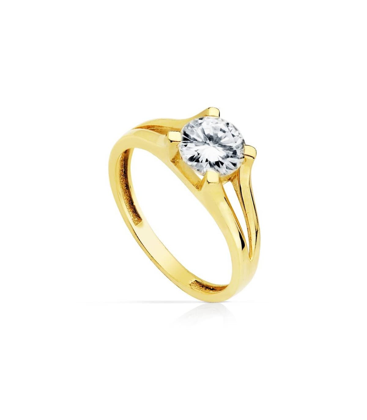 Solitario Clarisa 18 Ktes. Anillo de pedida de mano. Anillos de compromiso oro amarillo.