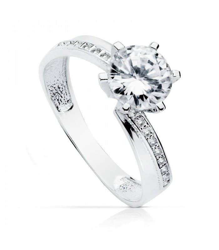 Solitario blanco Rosalinda 18 Ktes