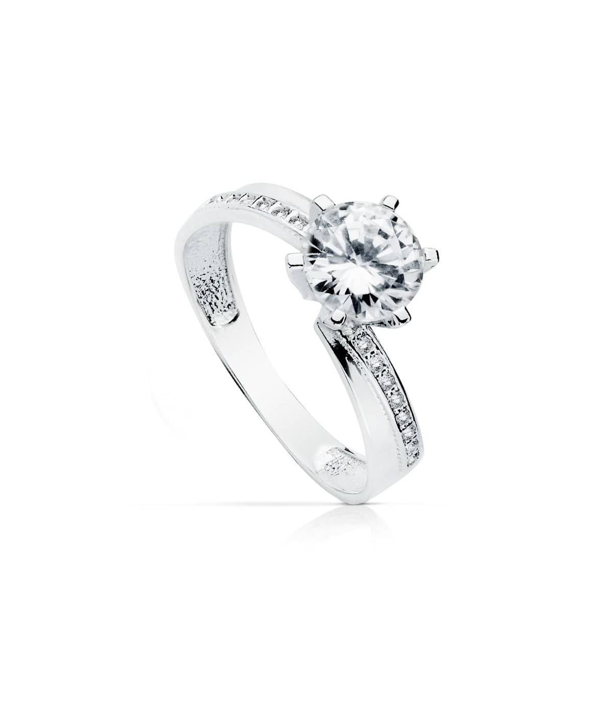 Solitario blanco Rosalinda 18 Ktes