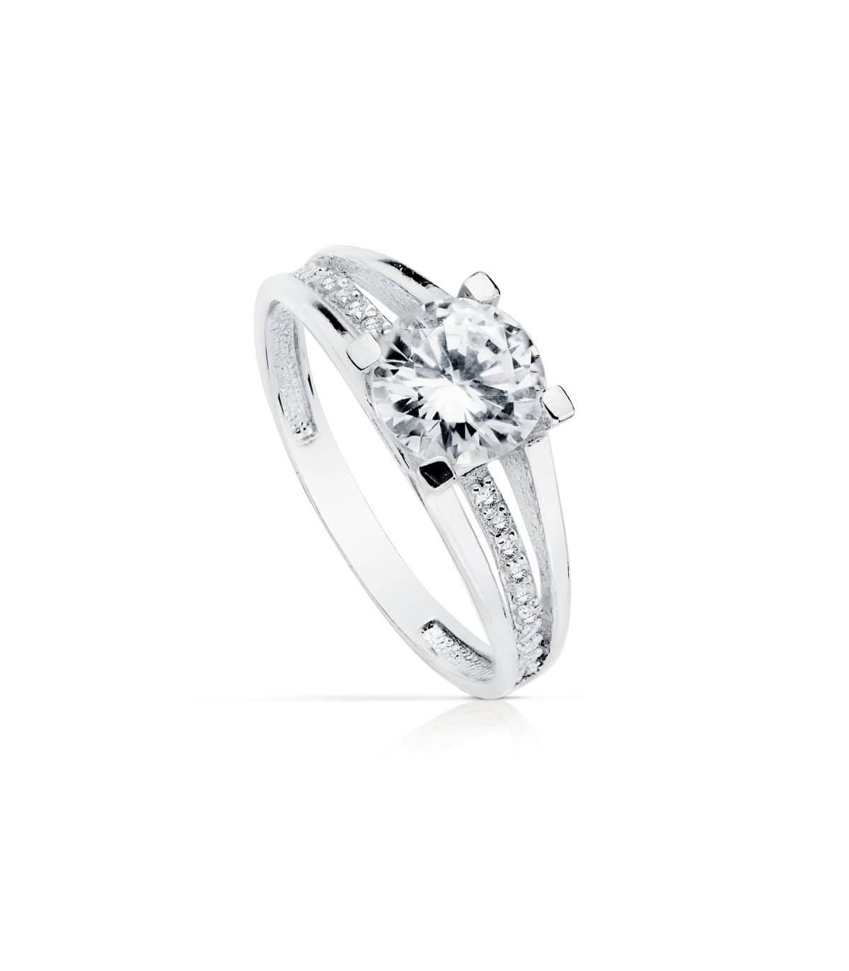 Solitaire blanc Andrea 18 Carats
