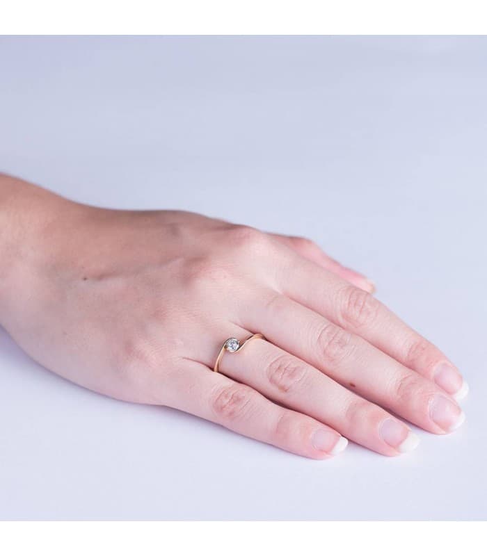 Solitario Aurora oro giallo 18 Kt